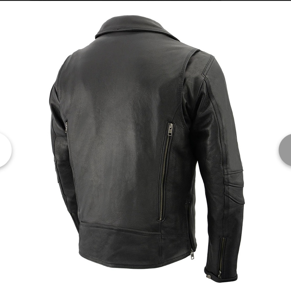 Milwaukee Leather MLM1515 Men's Classic Beltless Black Motorcycle Jacket Size M - Picture 11 of 14
